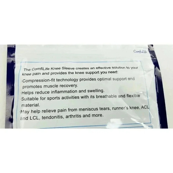 Comfilife Size Large Compression Fit Knee Sleeve Unisex Knee Support Anti Slip - Picture 6 of 8